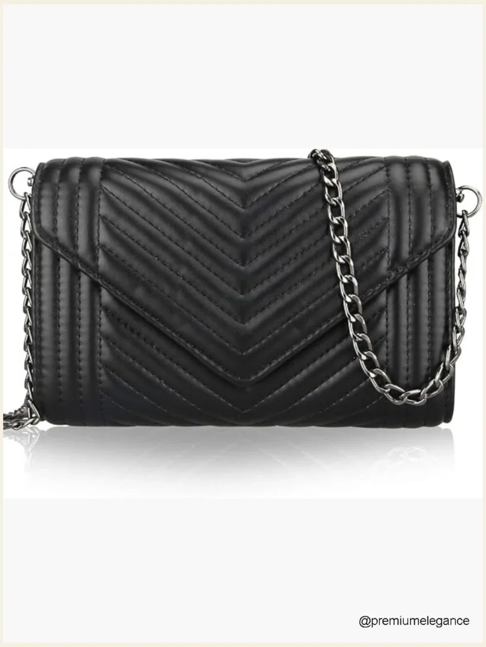 Small Quilted Leather Crossbody Bag with Chain Strap